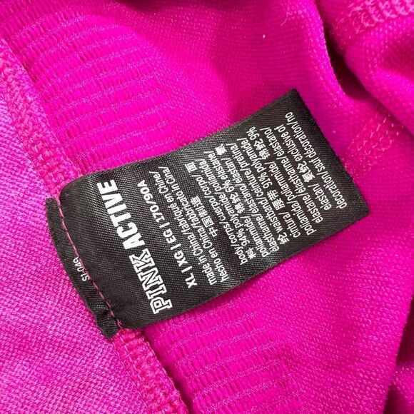 Pink Active Jogger Leggings Women's XL High Rise Seamless Ribbed Activewear - Picture 5 of 9